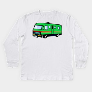 The green motorhome Kids Long Sleeve T-Shirt